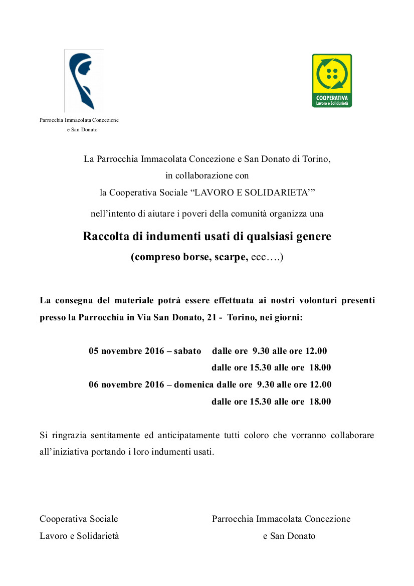 Raccolta indumenti usati