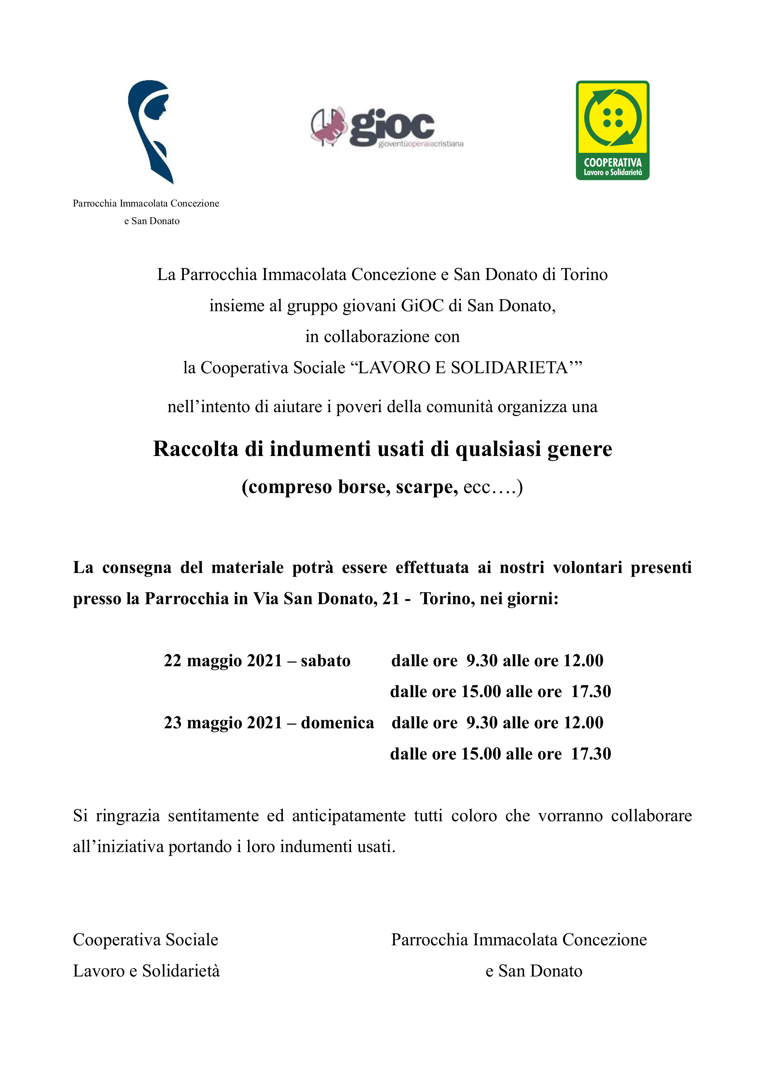 Raccolta maggio 2021