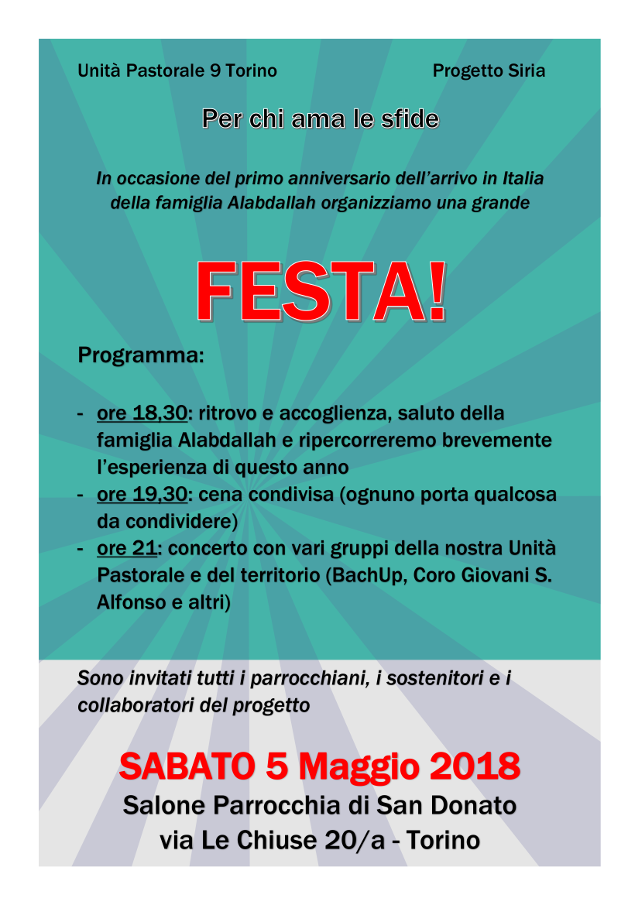 Festa primo anniversario Siria